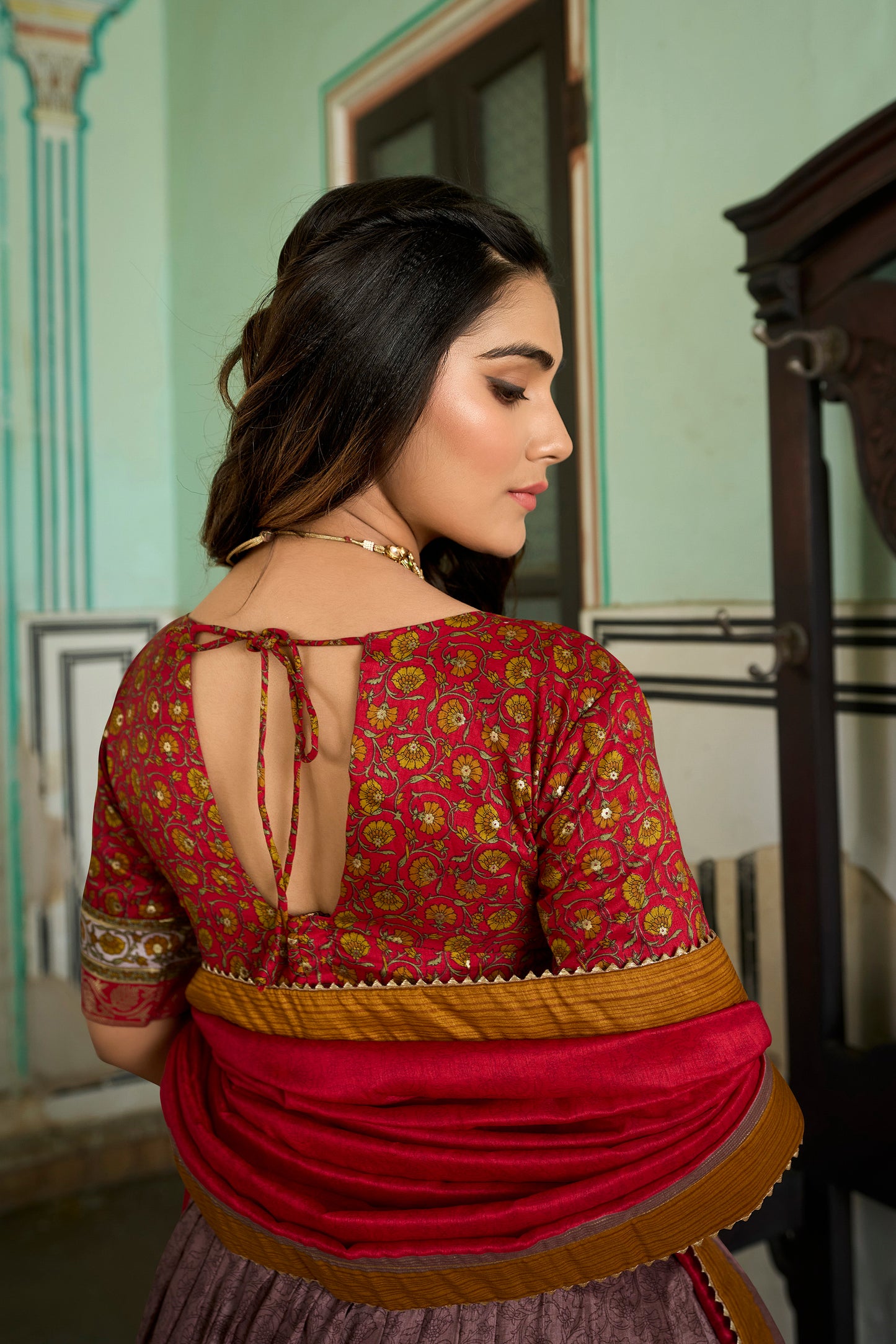 Elevate your ethnic game with this breathtaking tussar silk lehenga choli
