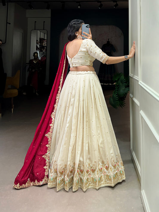 A bridesmaid statement in serene shades Lehenga Choli