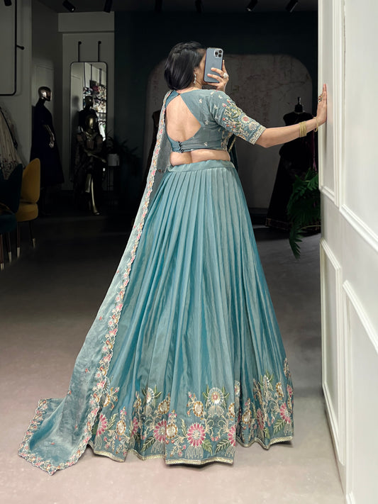 When pastel florals meet intricate craftsmanship Lehenga choli