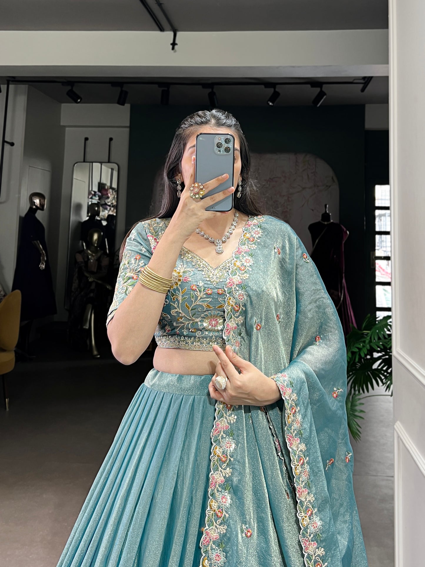 When pastel florals meet intricate craftsmanship Lehenga choli
