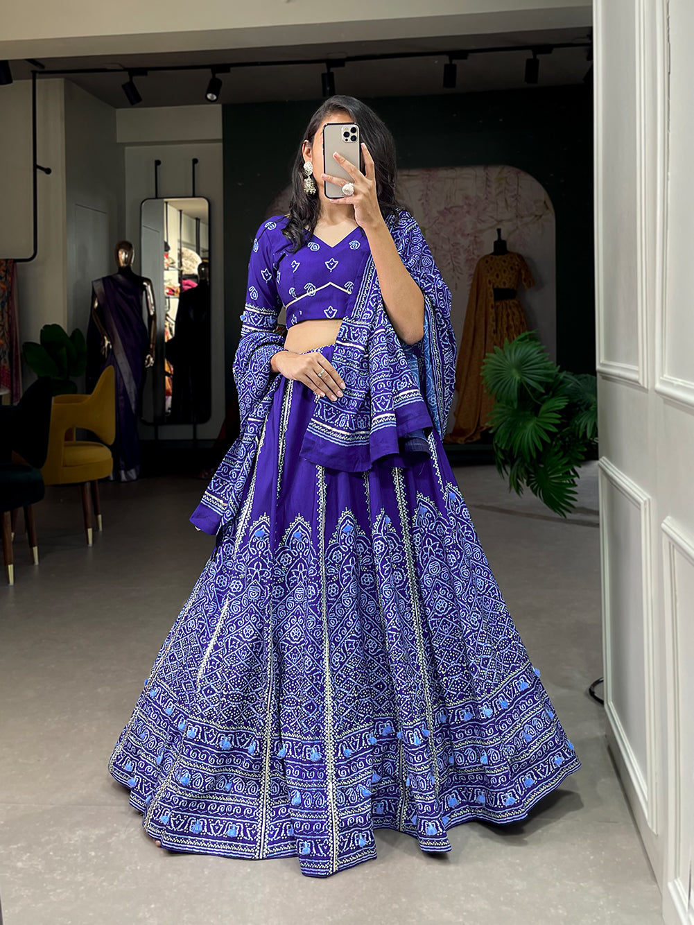Dancing through the nine nights of navratri in our gorgeous vaishali silk chaniya choli