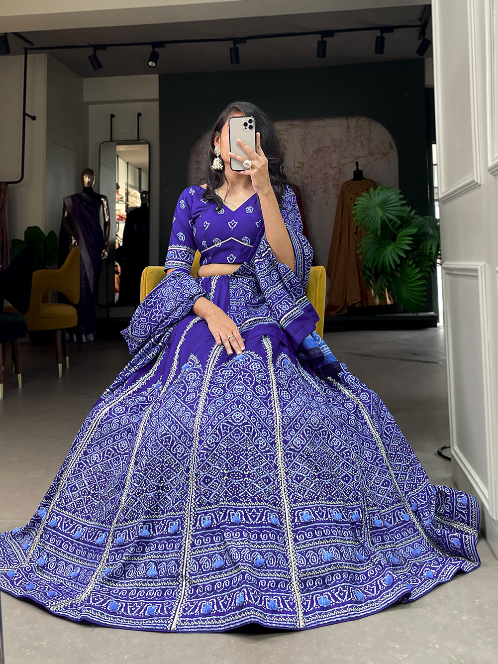 Dancing through the nine nights of navratri in our gorgeous vaishali silk chaniya choli