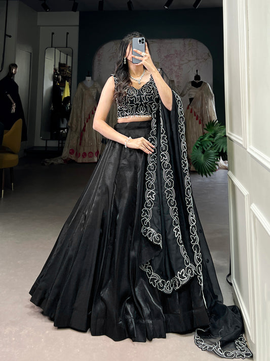 Elegance in every shade black Lehenga