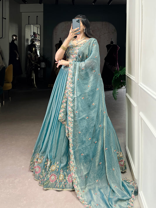 When pastel florals meet intricate craftsmanship Lehenga choli