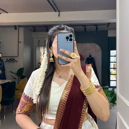 Kalyani Cotton Lehenga Choli Paired with Flowing Georgette Dupatta
